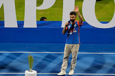 Virat Kohli during a ceremony at Wankhede Stadium